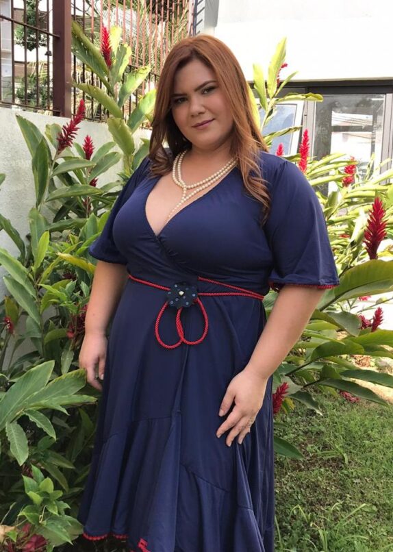 Vestido Azul Marinho Plus Size